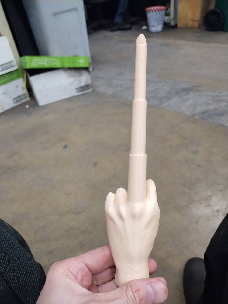 Collapsing Middle Finger | Gag Gift | Desk Toy | Fun Fidget Toy | Stocking Stuffer | 3D Printed