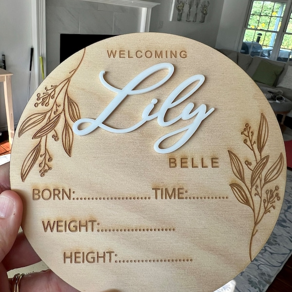 Birth Announcement Sign Personalised Baby Plaque Birth Plaque Newborn ...