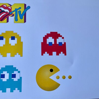 80's Party Cake Toppers Vintage DIGITAL File Retro Music TV Decor