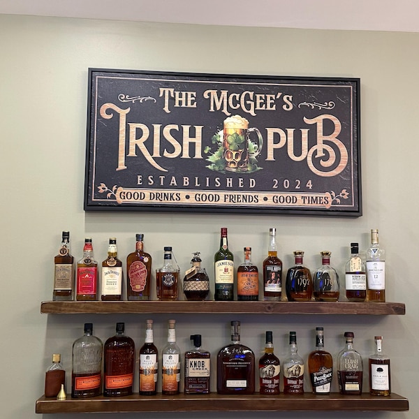 Irish Pub Sign | Man Cave Wall Art Gift | Personalized Irish Pub Sign ...