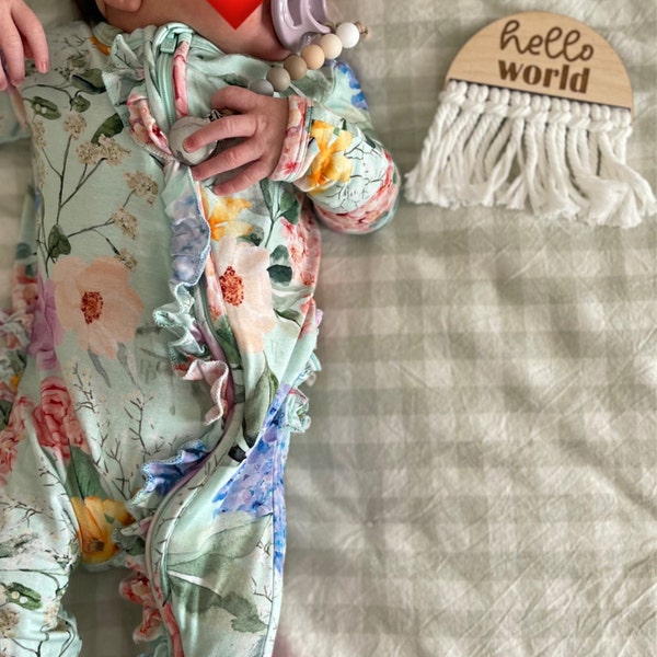 Macrame Monthly Baby Milestone Discs, Wood Monthly Milestone Marker ...