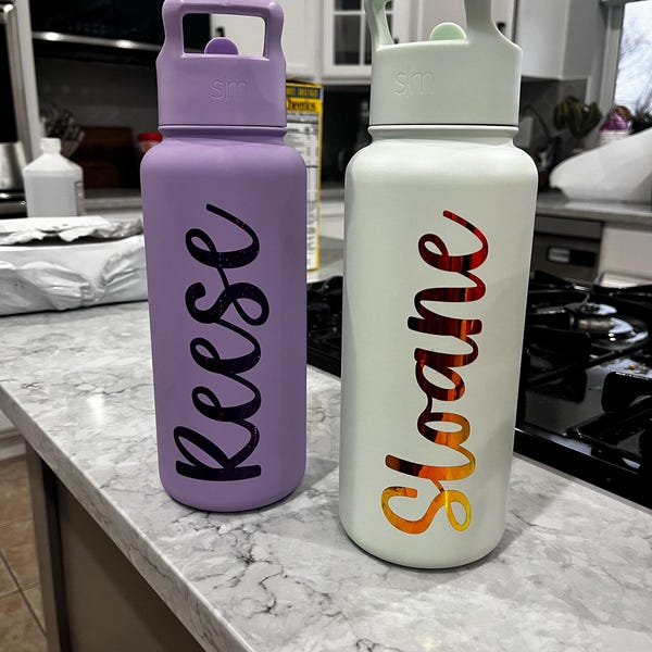 Name Stickers for Water Bottles, Personalized Name Decals for 16 Oz, 24 ...