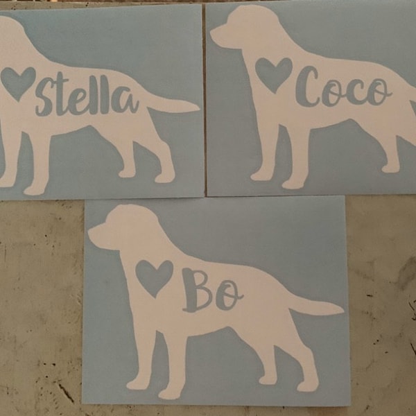 Personalized Lab Decal - Labrador Vinyl Sticker for Cars, Tumblers ...