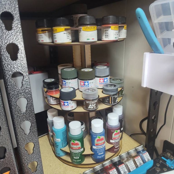 Rotating Paint Rack - for 2oz Craft Paints (apple Barrel, Folk Art, Etc ...