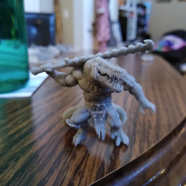 Crocodilian Ranger, Lizardfolk Lizardman Mini | 28mm, 32mm, 75mm Scale ...