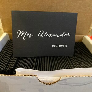 Black Place Cards Printed Black and White Wedding Escort - Etsy