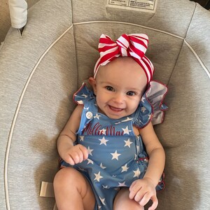 Baby Girl Star Romper, 4th of July Romper, Patriotic Romper, Bubble ...