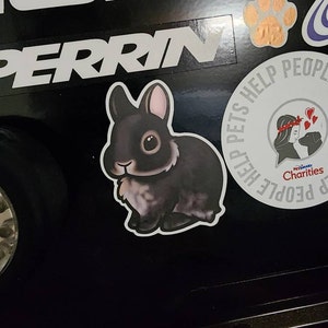 Black Dutch Rabbit Sticker Cute Printed Vinyl Bunny Sticker, Waterproof ...