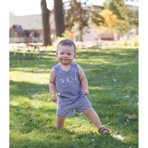 Blue Gingham Golf Shortall
