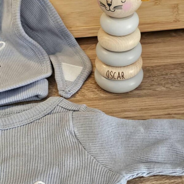 Personalised Wooden Stacking Rings Baby Toy | Stacker Wooden Lion ...