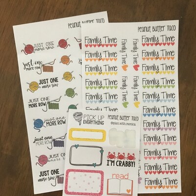 Just One More Row Crochet Stickers Crochet Planner Stickers Yarn ...