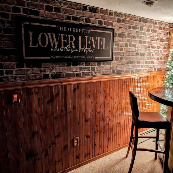 Custom Lower Level Sign: Farmhouse Basement Wall Decor - Etsy