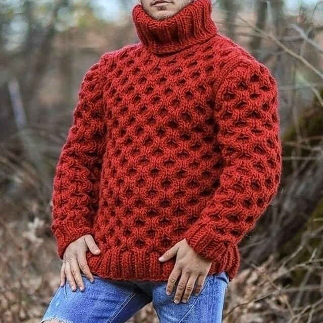 Huge Red Sweater for Man, Oversized Pullover for Boyfriend