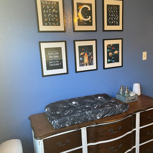 Space Wall Art Set of 6 Prints, Space Themed Nursery, Outer Space Decor ...