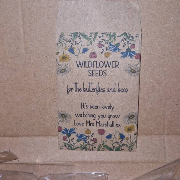 Personalised Wildflower Seed Packets Envelopes X 50 | Funeral Seed ...