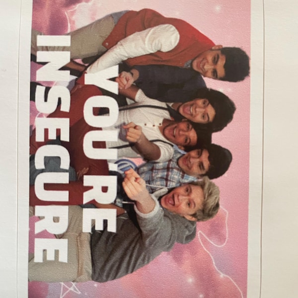 Youre insecure one direction indoor outdoor kiss cut vinyl sticker