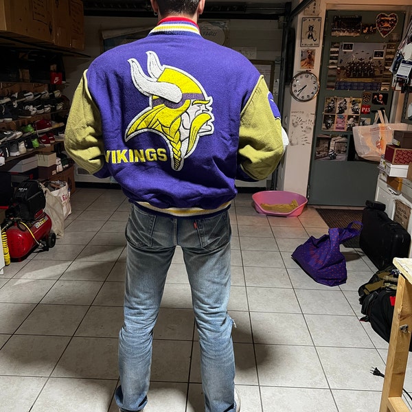 Blouson Bomber Vintage Américain Noir Et Violet - Dos Imprimé, Coupe Oversize L/XL, Style Rétro Sportif