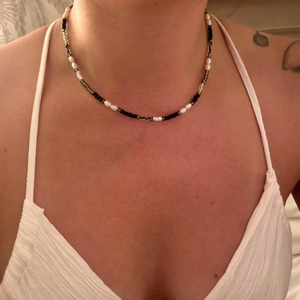 Matcha Pearl Beaded Necklace main image 0