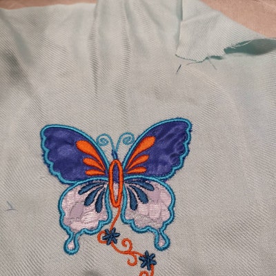 Flower Butterfly Applique Machine Embroidery Design Instant - Etsy