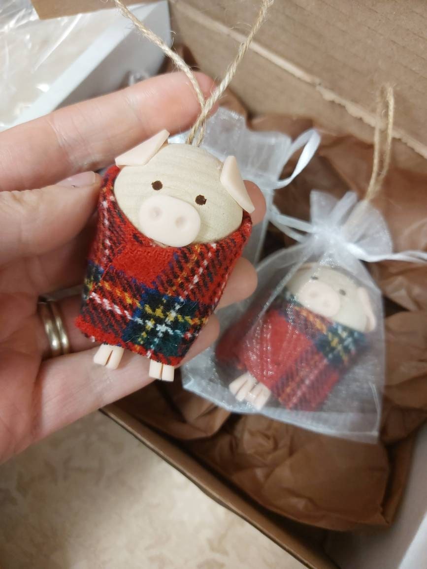 Pigs in blankets Christmas decoration, Christmas ornament, Tree decoration, Christmas decor, Christmas tree, vegan gift, pig lover