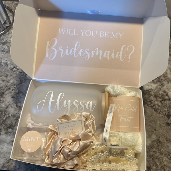 Bridesmaid Box, Bridesmaid Proposal Box Set, Will You Be My Bridesmaid ...
