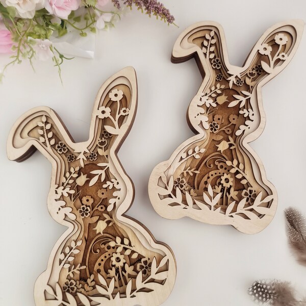 BUNNY EASTER Laser Cut Files Svg Cnc Files Easter Rabbit and Dxf Easter ...