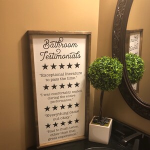 Funny Bathroom Sign, Bathroom Review Sign, Farmhouse Decor, Gift for ...