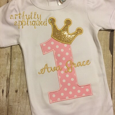 Instant Download Crown Number 1 Applique Machine Embroidery Design