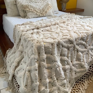 Moroccan Wedding Throw Blanket, Handira Blanket, Boho Bed Throw Blanket ...