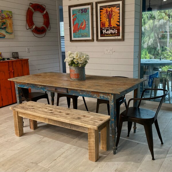 Farmhouse Table, Rustic Dining Room Table 60 X 36 X 30 42h - Etsy