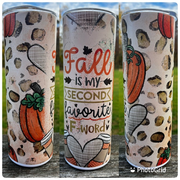 Funny F-word Fall Tumbler Wrap PNG Floral Seamless Sublimation Designs ...