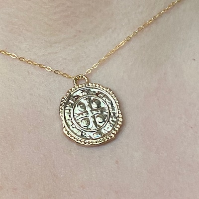 Gold Coin Necklace 14K Gold Necklace Layered Necklace Gold - Etsy