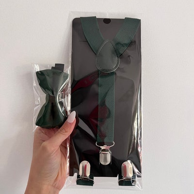 Sage Green Men's Suspenders With Brown Loops - Foto 10