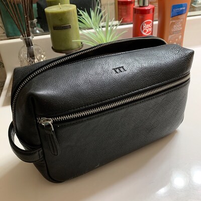 Personalized Leather Toiletry Bag Dopp Kit Shaving Father's Day ...