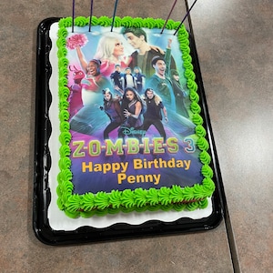 Disney Zombies 3 Edible Cake Topper 1/4 Sheet Personalized 