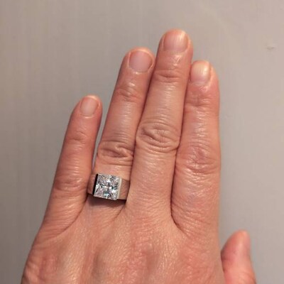 0.8 Carat Male Wedding Ring in Sterling Silver With Man Made Diamonds