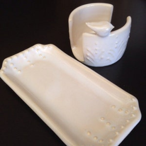 Kitchen Sponge Holder With Little Bird Cell Phone Stand Soap Dish