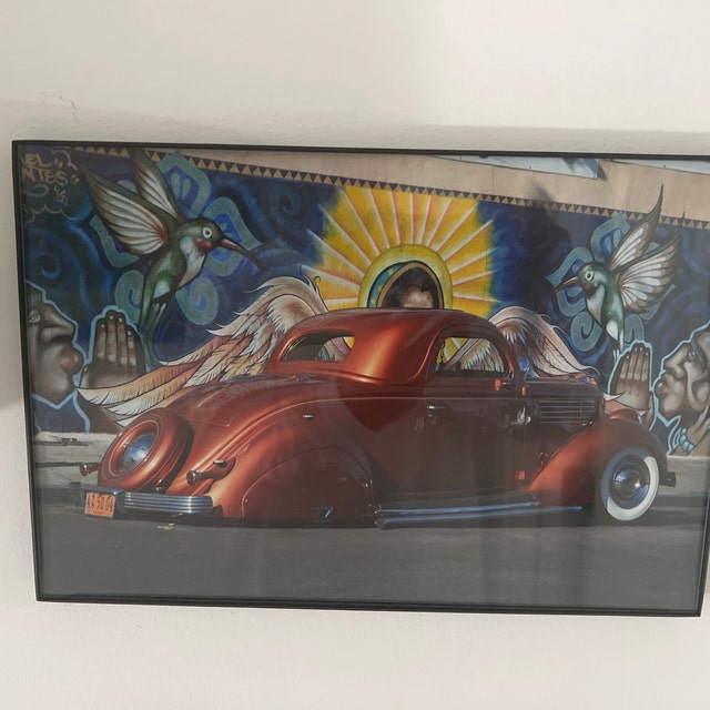 Bonnie X Huitzil Custom Orange 1936 Ford Coupe Photographed in