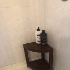 Esquina Teak Wood Bath Spa Ducha Taburete Esquina Tres | Etsy