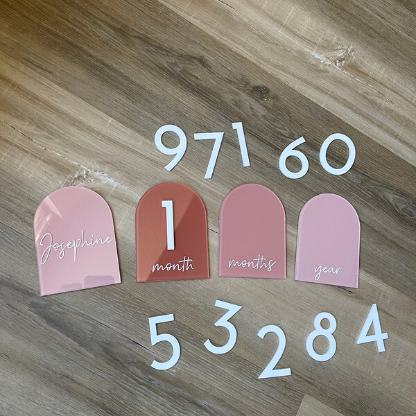 Terracotta Acrylic Baby Milestone Markers | Interchangeable Photo Props ...