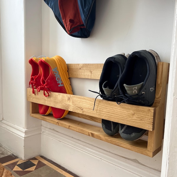 Unique Shabby Chic Pallet Wood Floating Shoe Rack Ideal Storage - Etsy UK