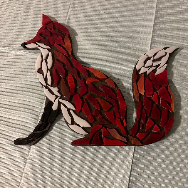 ARTS AND CRAFTS DIY Mountain Range Mosaic Kit Stained Glass Fox