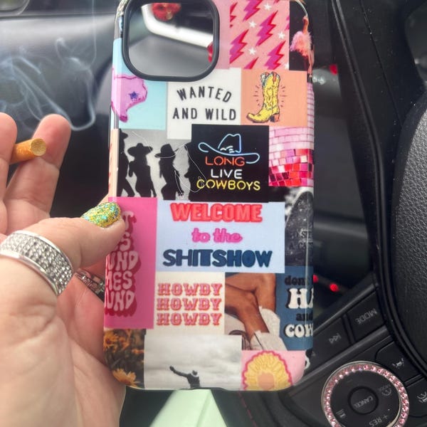 Travel Collage Tough Phone Case, Paris Las Vegas Aesthetic Art 