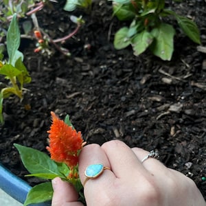 Customer photo from Kat, Raw Australian Fire Opal Ring, October Birthstone Jewelry