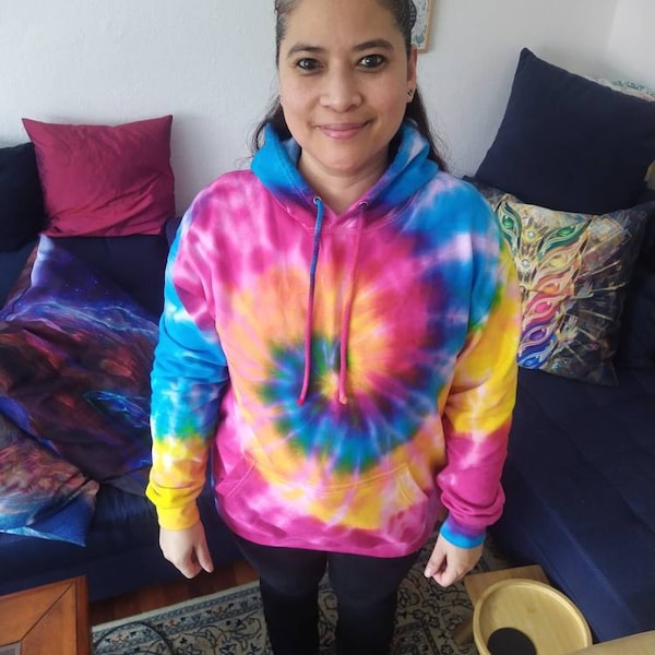 Purple And Blue Tie Dye Women's Zip Up Hoodie