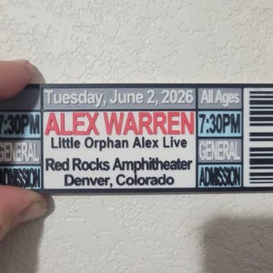 Concert Ticket Souvenir Hard 3D Printed Commemorative Gift - Etsy