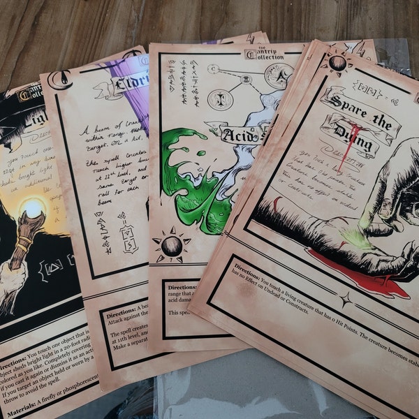 DND Spell Print Set Bundle (24 Total) - Etsy