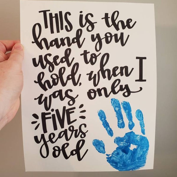 This is the Hand You Used to Hold Kids Printable Handprint Artwork Etsy