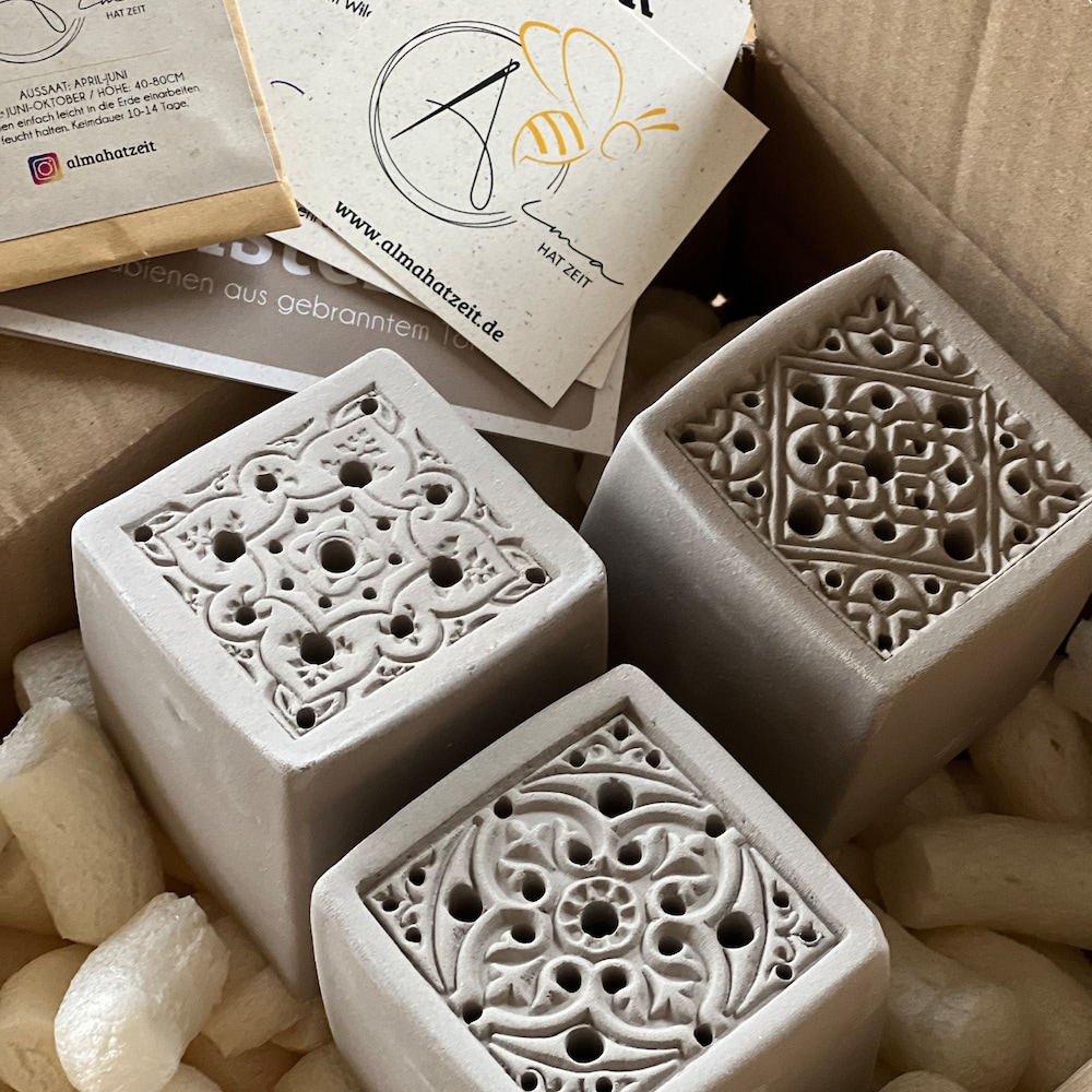 3er set Bienensteine Insektenhotel Bienenhotel