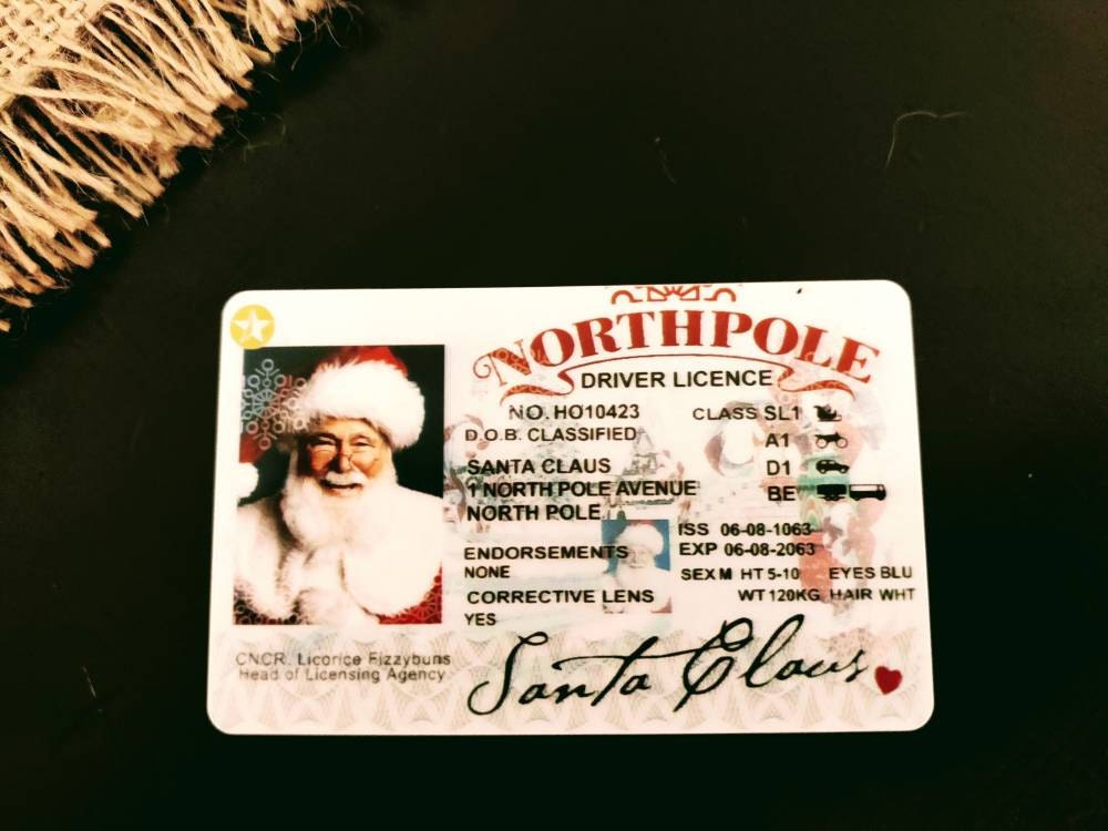 Santa&#39;s Sleigh / Lost Driving License/ Santa License / Santa Driving License / Santa sack / Christmas decorations